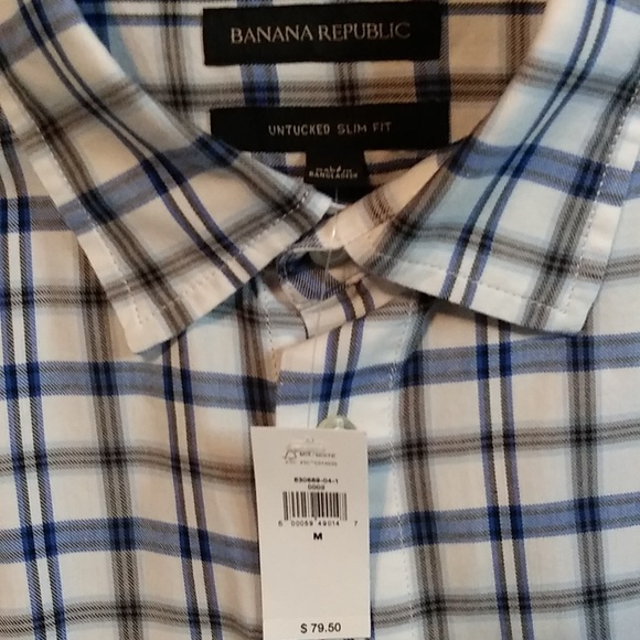 Banana Republic Men's Untucked Slim Fit Button Down Shirt (M) NWT - Picture 6 of 16